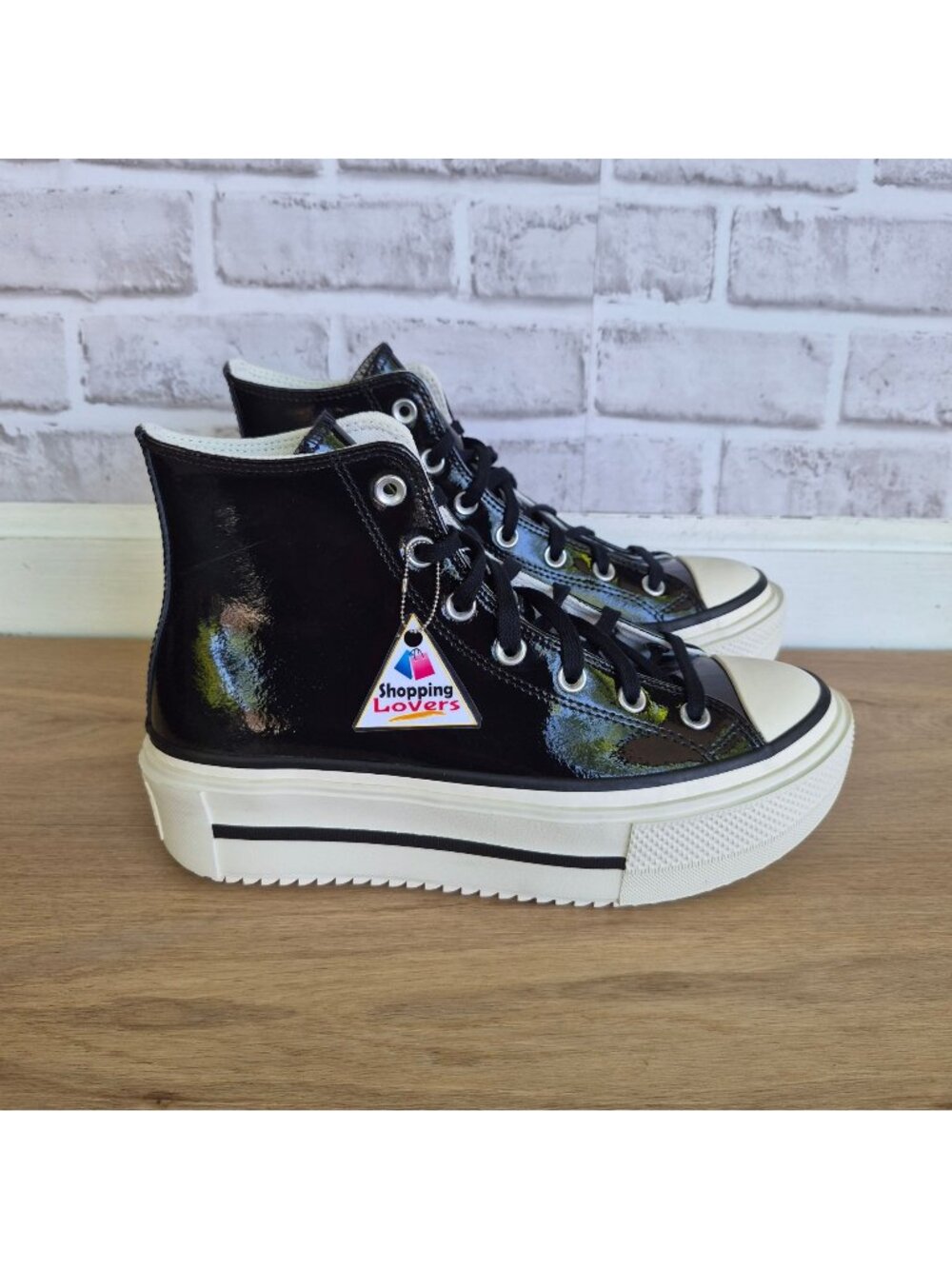 Converse Lift Double Stack Platform 6.5 Mens shoes sneaker Leather Black A12977C